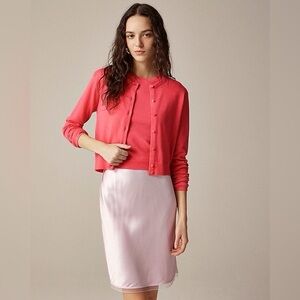 NWT J.Crew Featherweight Cashmere Cardigan in Garden Rose